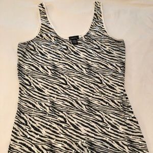 Zebra Print Sequin Tank Top